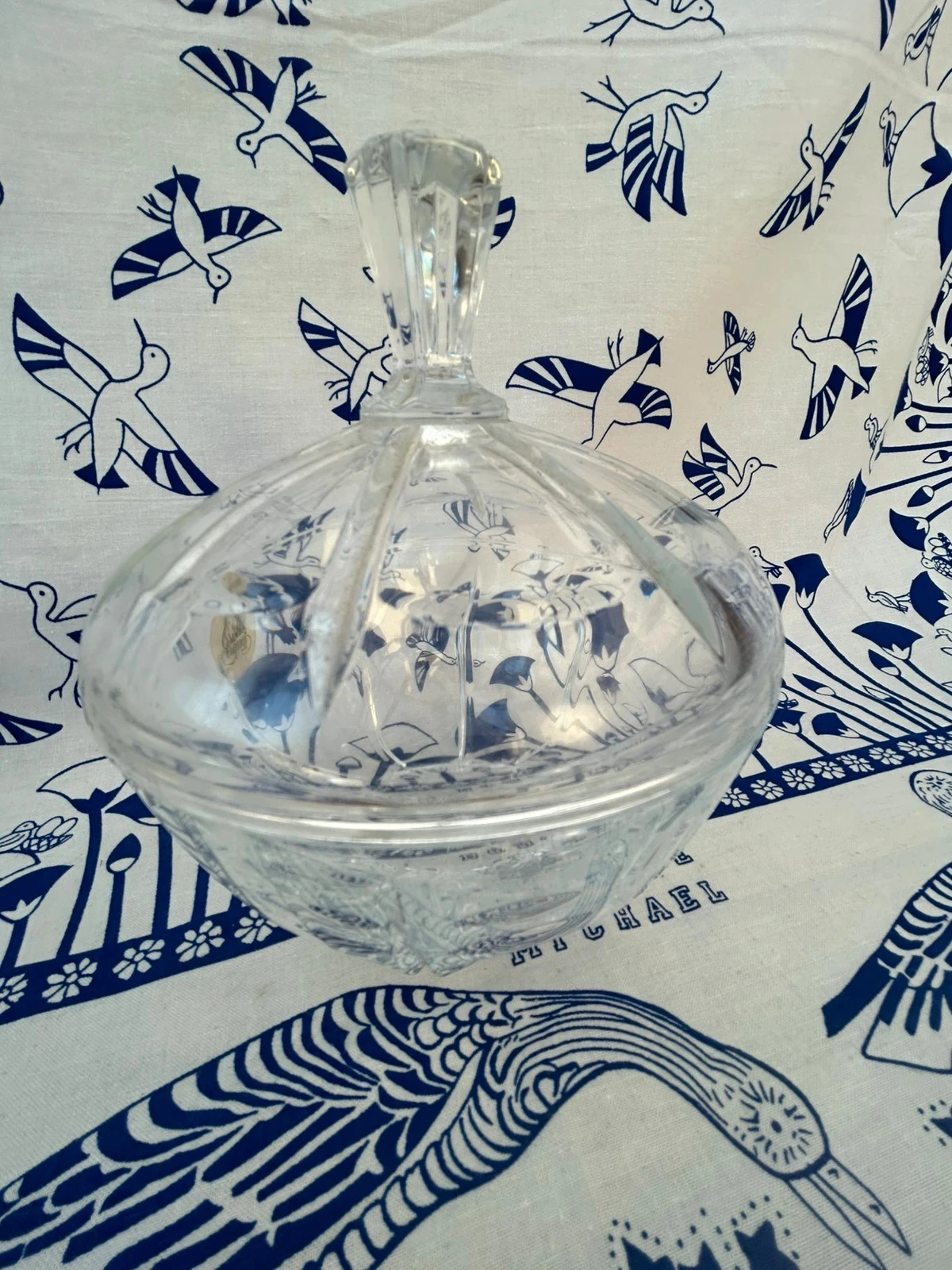 Bonbonnière com tampa de cristal d’arques 24% Pb0 - vintage – photo 5
